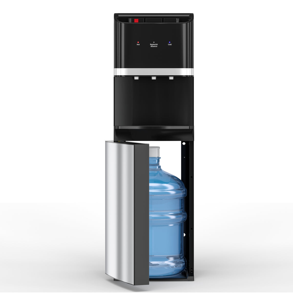 UrbanSync Bottom Loading Water Cooler Dispenser for 3-5 Gallon Bottles, Stainless Steel Water Cooler with 3 Temperature Settings - Hot, Cold & Room Water, Ideal Design for Home & Office