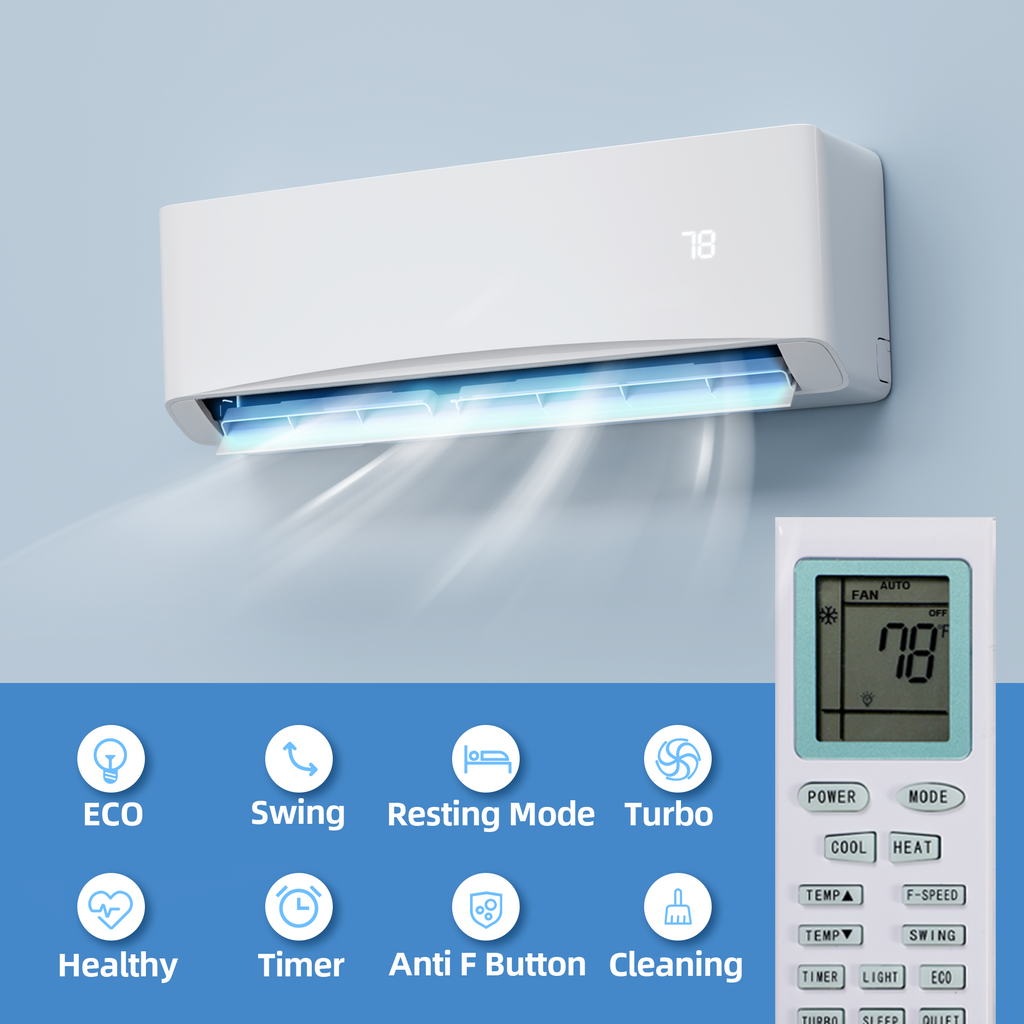 UrbanSync 12000 BTU Mini Split Air Conditioner & Heater with Inverter, 17 SEER2 115V Energy Saving AC Unit Cools Rooms up to 750 Sq. Ft, Complete Installation Kit