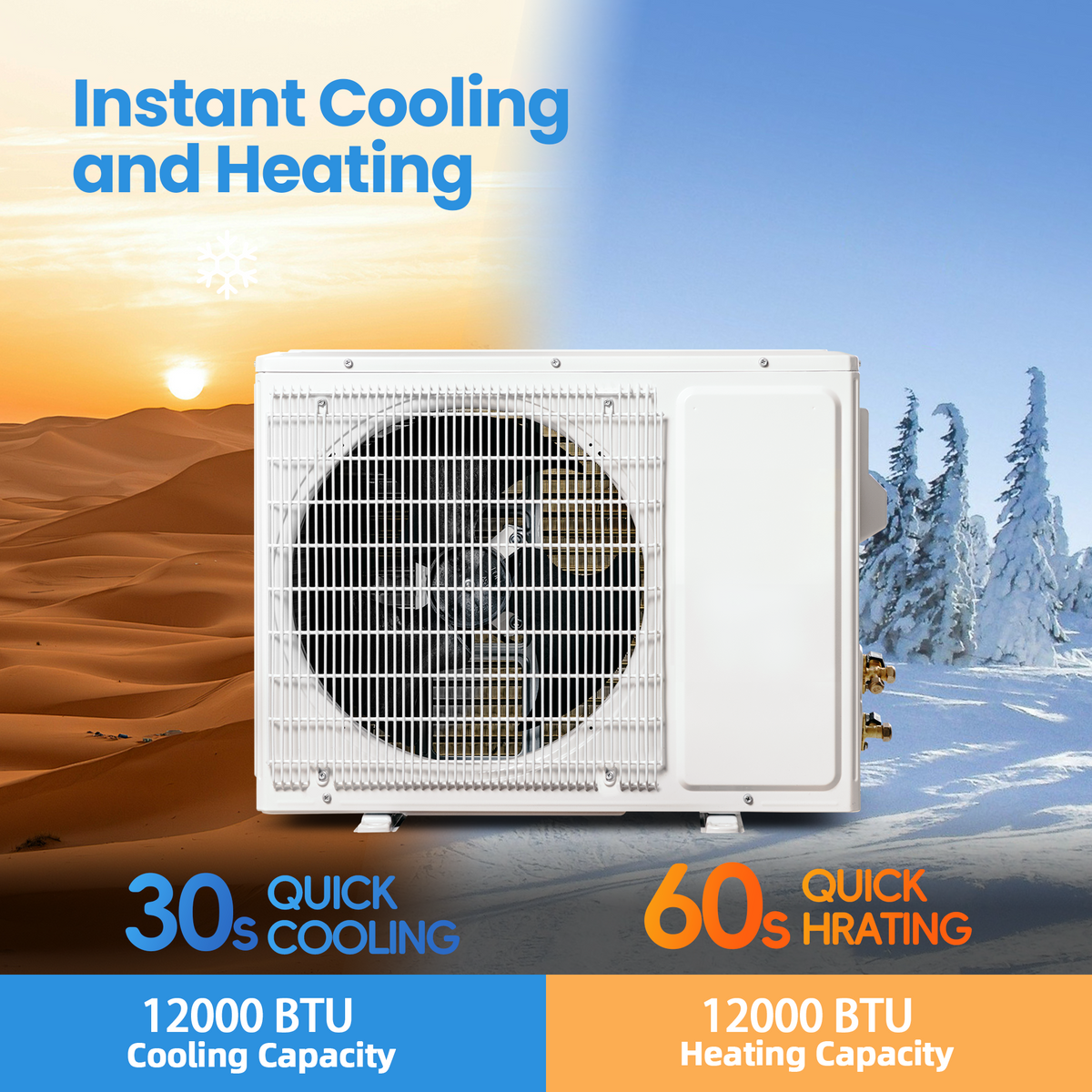 UrbanSync 12000 BTU Mini Split Air Conditioner & Heater with Inverter, 17 SEER2 115V Energy Saving AC Unit Cools Rooms up to 750 Sq. Ft, Complete Installation Kit