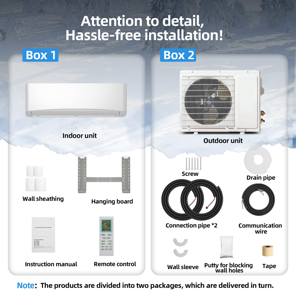 UrbanSync 12000 BTU Mini Split Air Conditioner & Heater with Inverter, 17 SEER2 115V Energy Saving AC Unit Cools Rooms up to 750 Sq. Ft, Complete Installation Kit