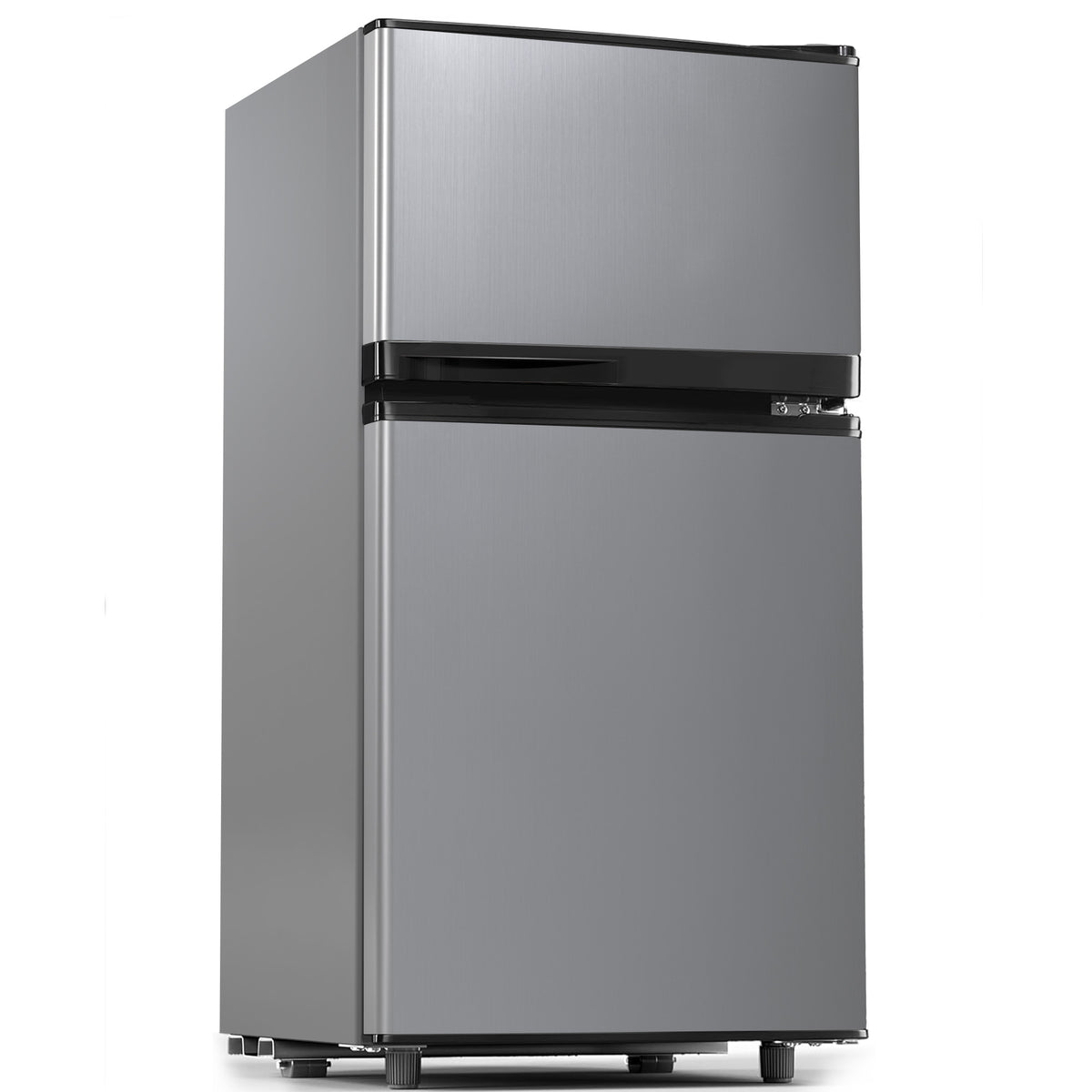 UrbanSync 3.6 Cu.Ft Mini Fridge, Quiet Operation, 2 Doors, 7 Setting Adjustable Thermostat, Adjustable Shelves, Ideal for Offices, Bedrooms, Living Rooms, and Kitchens (Silver)