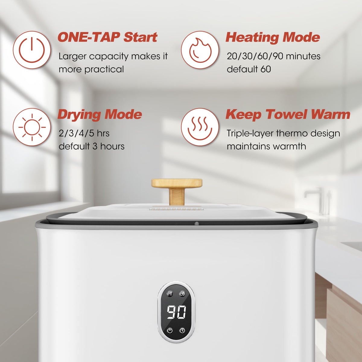 40L Vertical Towel Warmer & Dryer Cabinet, 1000W Heating and Drying Functions, Suitable for Bathrooms and Bedrooms(White)