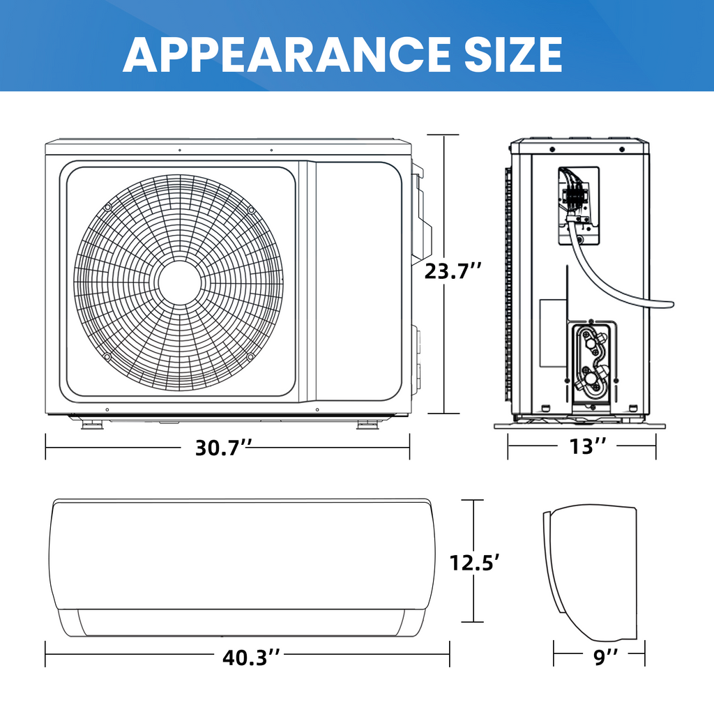 UrbanSync 18000 BTU Mini Split Air Conditioner & Heater with Inverter, 19 SEER2 230V Energy Saving AC Unit Cools Rooms up to 1250 Sq. Ft, Complete Installation Kit