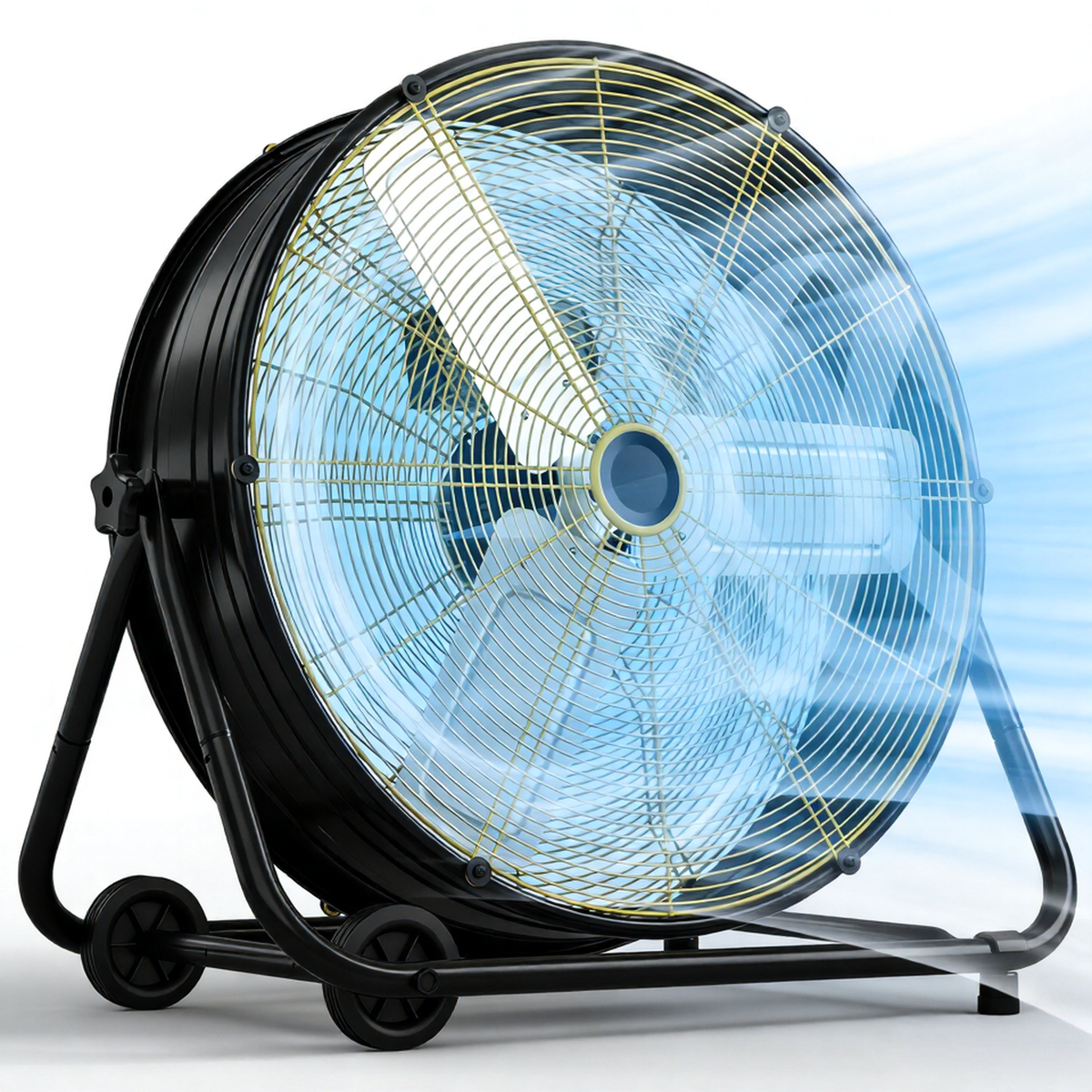 UrbanSync 30 Inch High Velocity Industrial Drum Fan, Heavy Duty Metal Barrel Fan, 3-Speed Air Circulator with 360° Tilt & Portable Handle, Perfect for Commercial Industrial Use