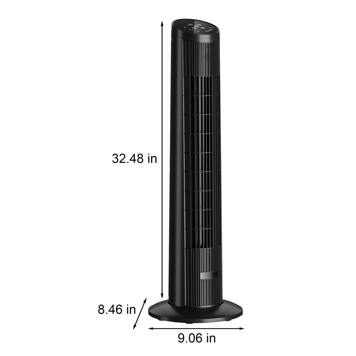 UrbanSync 33" Tower Fan – 3 Speeds, Remote Control, 15-Hour Timer, Rotating, 90° Oscillation – Ideal for Office, Bedroom, Gym