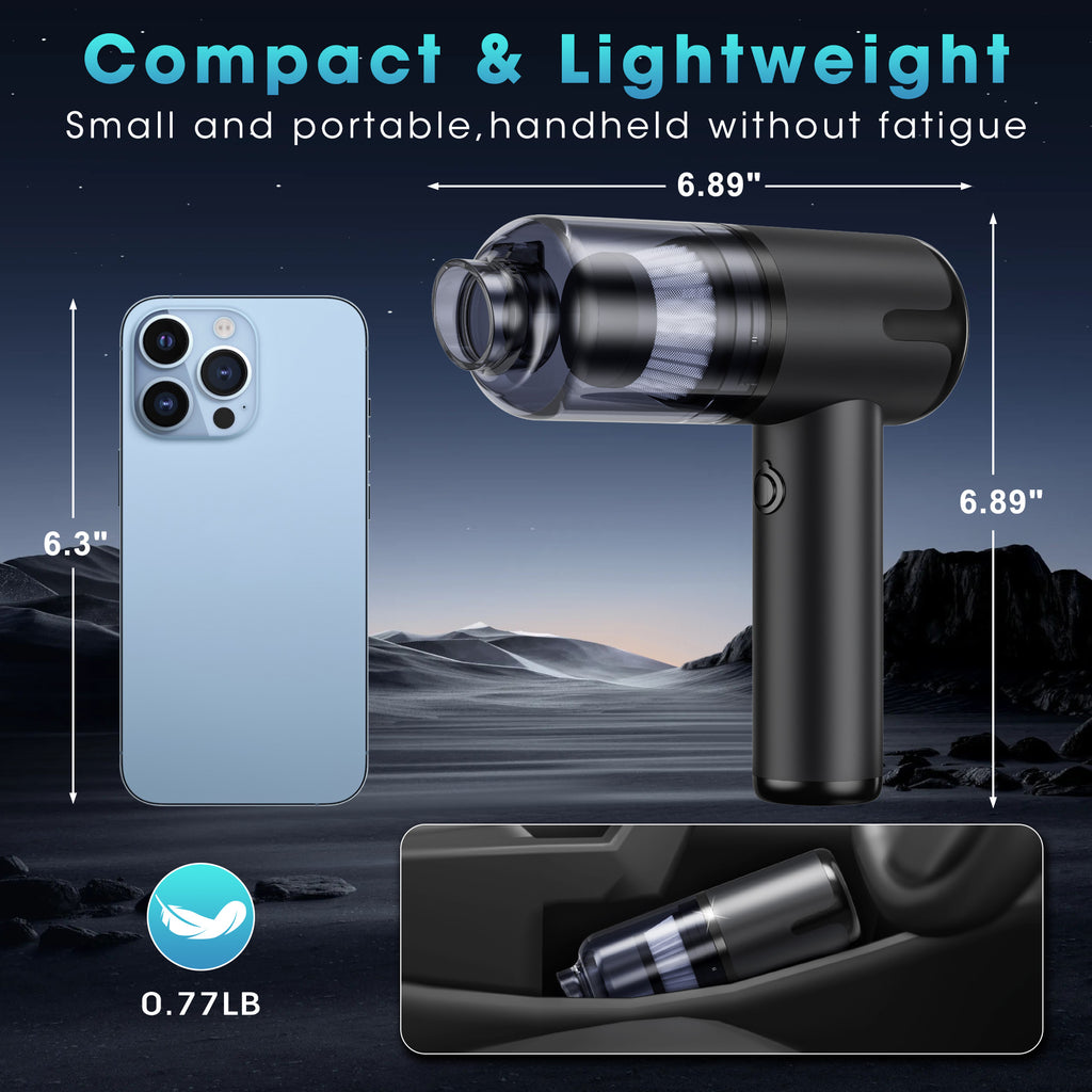 UrbanSync 8-in-1 Cordless Handheld Vacuum Cleaner - 16,000PA Powerful Suction, 4000mAh Battery, Washable and Reusable