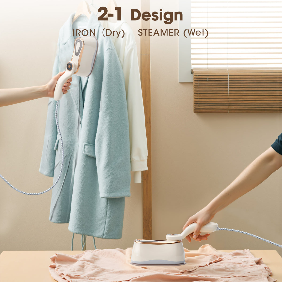 UrbanSync Mini Steam Iron , 1000W High-Power, 3 Steam Levels, 218ml Tank, Compact & Portable for Travel, Home, RV