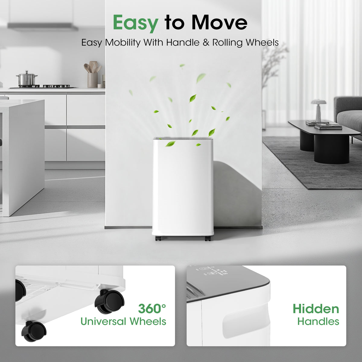 UrbanSync 10-Pint (DOE), Max 35 Pint Smart Dehumidifier with App Remote Control, 24H Timer, Multi-Mode, Child Lock, Drain Hose, Ideal for Household Dehumidification and Clothes Drying