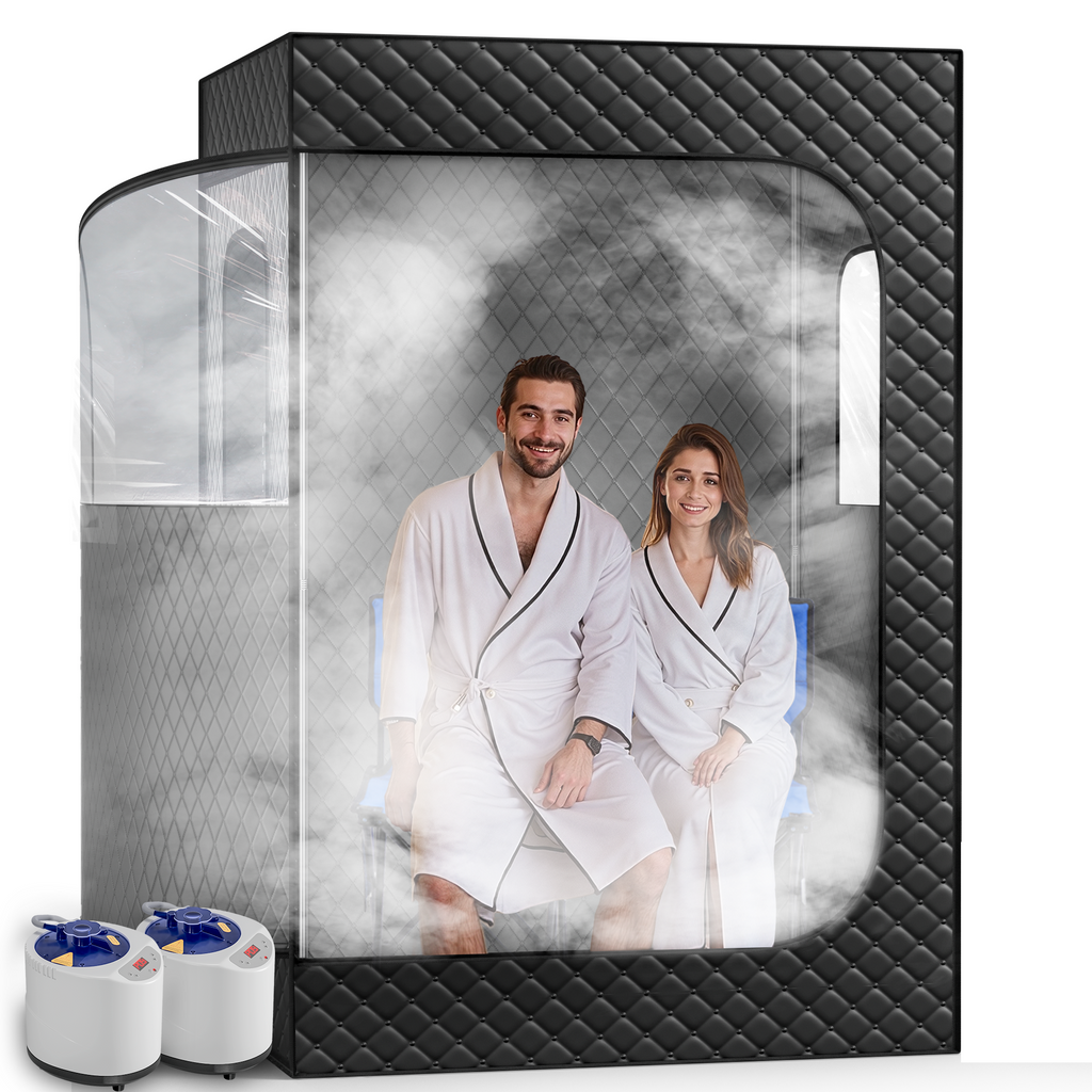 1 or 2 Person Full Body Home Spa with 2.6L 1000W, 9-Level Temperature, 10-min Rapid Heating, 99Min-Timer, for Relaxation during Exercise, Detoxification and Skin Care, 71" x 49"x 36", Black