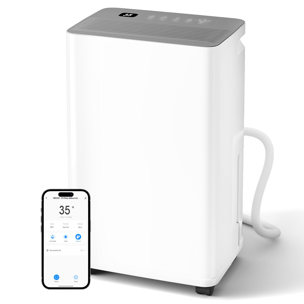 UrbanSync 10-Pint (DOE), Max 35 Pint Smart Dehumidifier with App Remote Control, 24H Timer, Multi-Mode, Child Lock, Drain Hose, Ideal for Household Dehumidification and Clothes Drying
