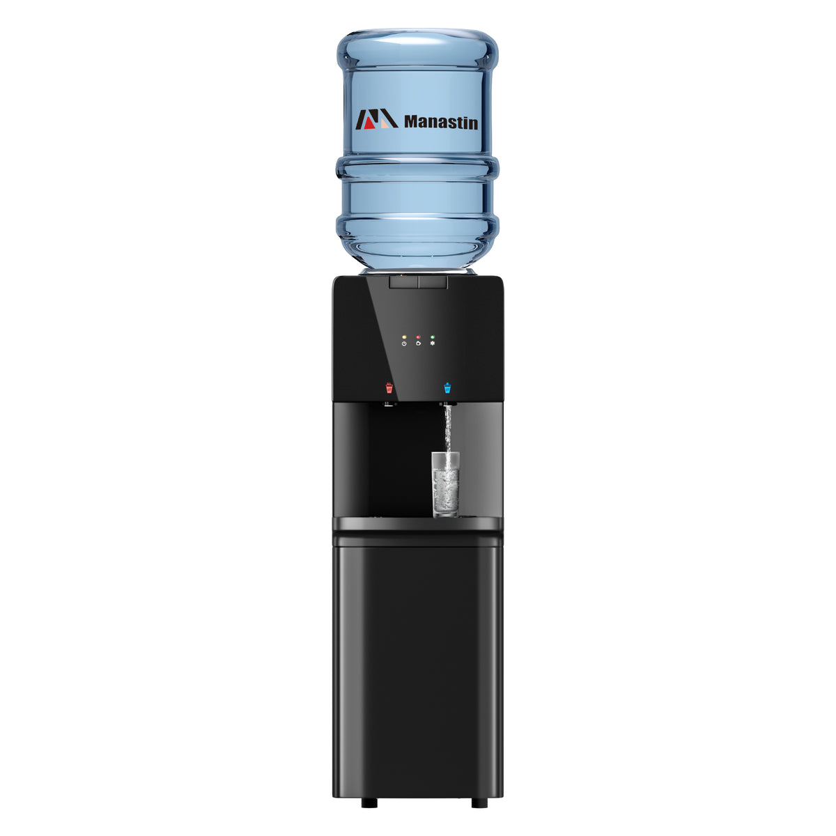 UrbanSync Top Loading Water Dispenser - Hot and Cold Water, Child Lock, Removable Water Tray, Extra Storage, Black