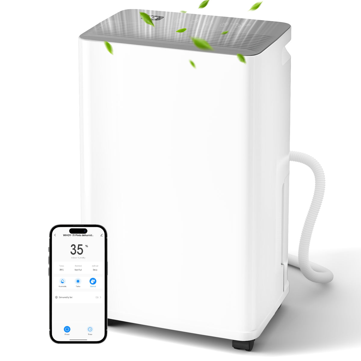 UrbanSync Max 35 Pint Smart App WiFi Control, 24H Timer, Child Lock, Quiet Energy Efficiency, with Drain Hose, Ideal for Living Rooms, Bathrooms, Bedrooms, and Garages