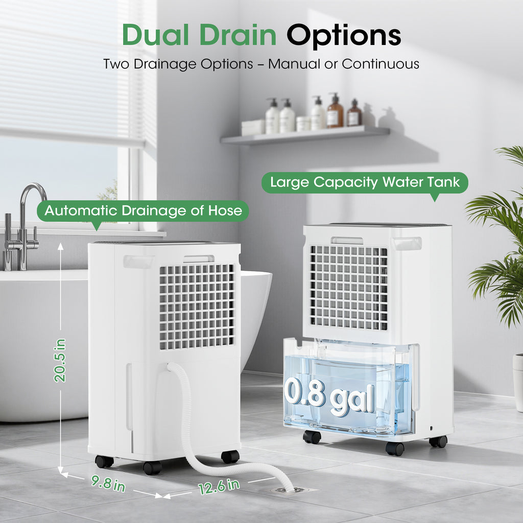 UrbanSync 10-Pint (DOE), Max 35 Pint Smart Dehumidifier with App Remote Control, 24H Timer, Multi-Mode, Child Lock, Drain Hose, Ideal for Household Dehumidification and Clothes Drying