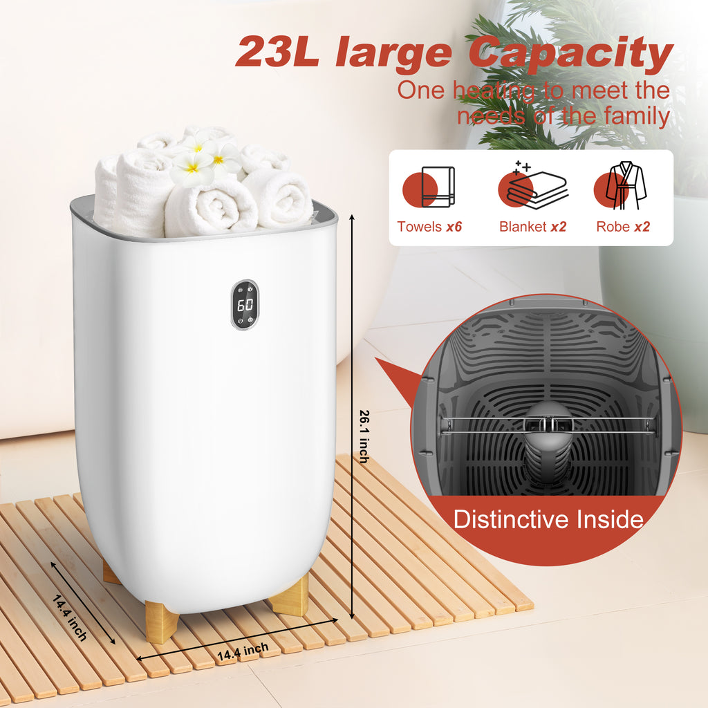 UrbanSync 35L Towel Warmer, Towel Warmer Bucket with Drying Modes, Heating Mode 20/30/60/90 Min, LED Screen, for Spa, Bathrobe, Blanket & Pajama
