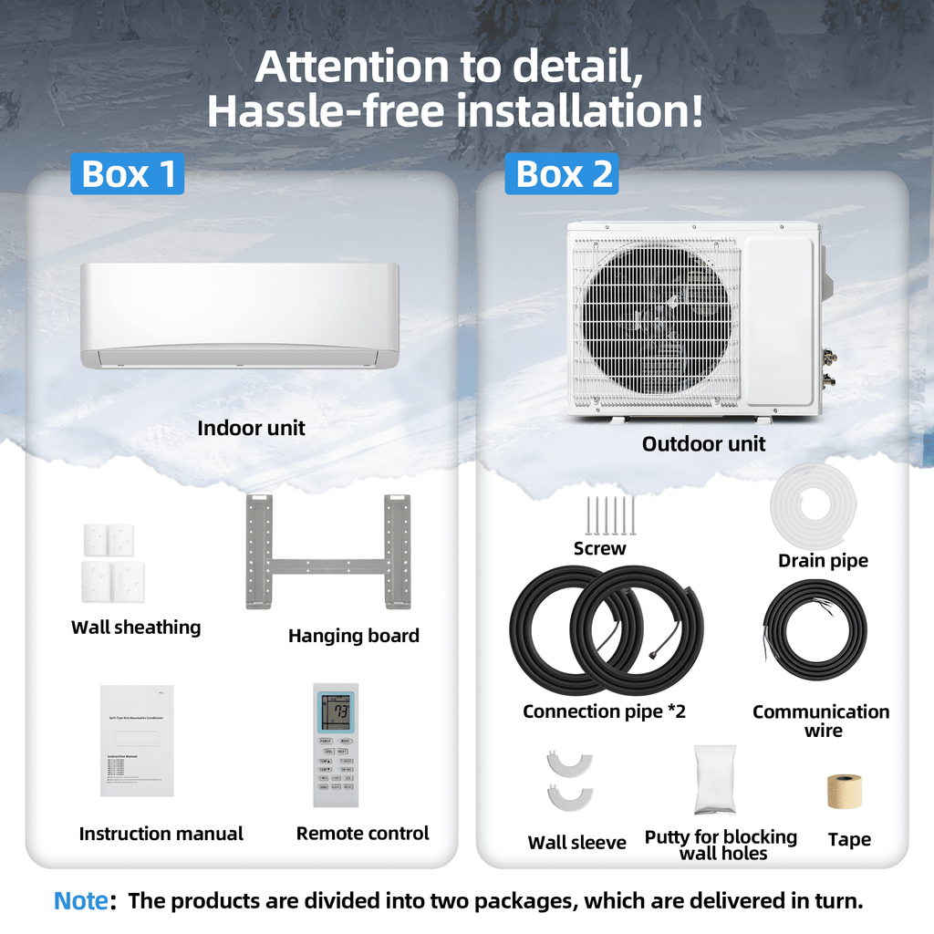 UrbanSync 12000 BTU Mini Split Air Conditioner & Heater With AHRI Certified, 17 SEER2 230V Inverter System, Covers Up to 750 Sq. Ft, Complete Installation Kit Included