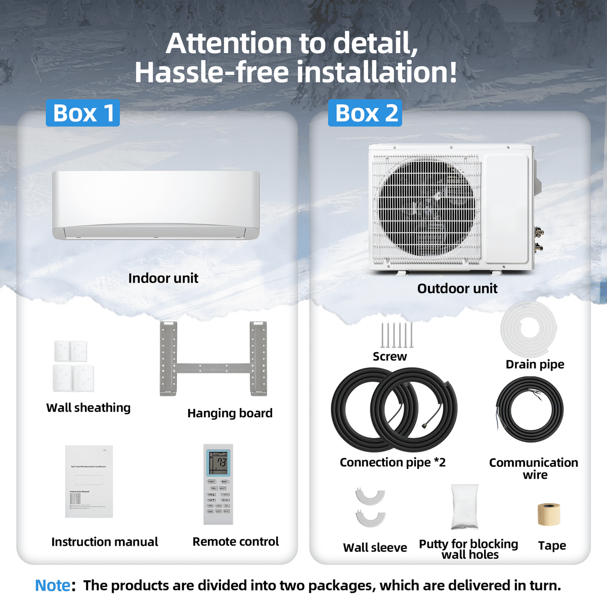 UrbanSync 12000 BTU Mini Split Air Conditioner & Heater With AHRI Certified, 17 SEER2 230V Inverter System, Covers Up to 750 Sq. Ft, Complete Installation Kit Included