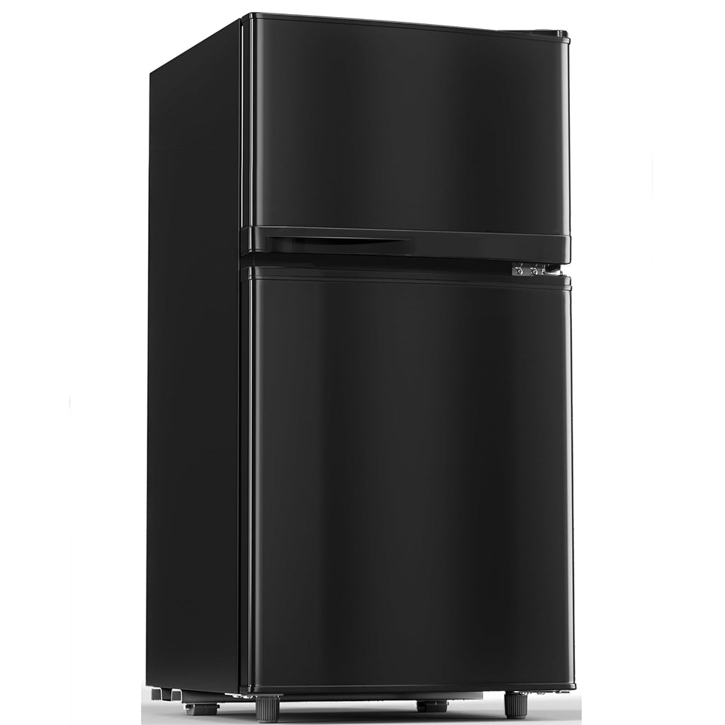 UrbanSync Upgraded 3.6 Cu.Ft Mini Fridges with Freezers, Small Refrigerator with 2 Doors, 7-Setting Adjustable Thermostat, Quiet Operation, Ideal for Dorm, Office and Bedroom (Black)