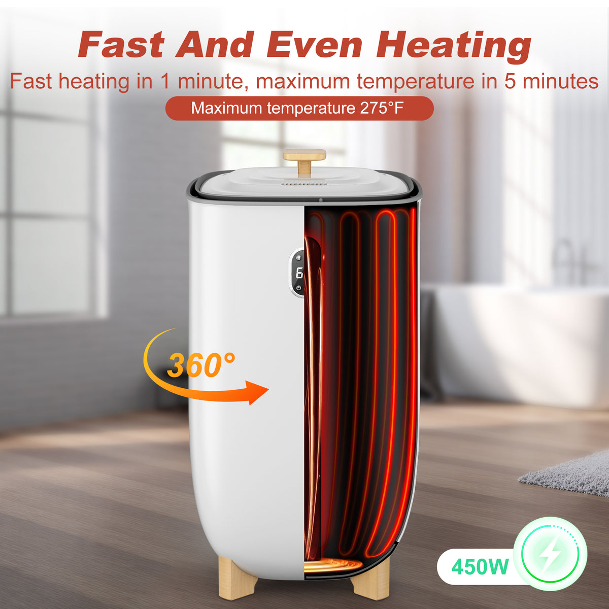 UrbanSync 35L Towel Warmer, Towel Warmer Bucket with Drying Modes, Heating Mode 20/30/60/90 Min, LED Screen, for Spa, Bathrobe, Blanket & Pajama