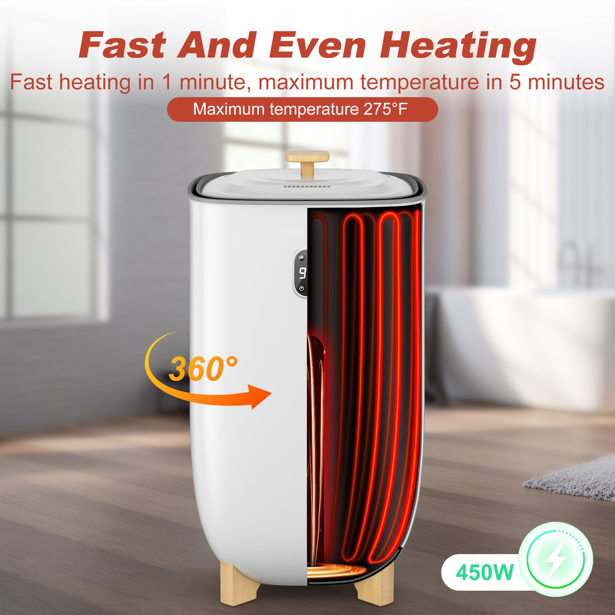 UrbanSync 40L Towel Warmer, ultra-large capacity, Heating Mode 20/40/60/90 Min Auto Shut Off, LED Screen, for Spa, Bathrobe, Blanket & Pajama