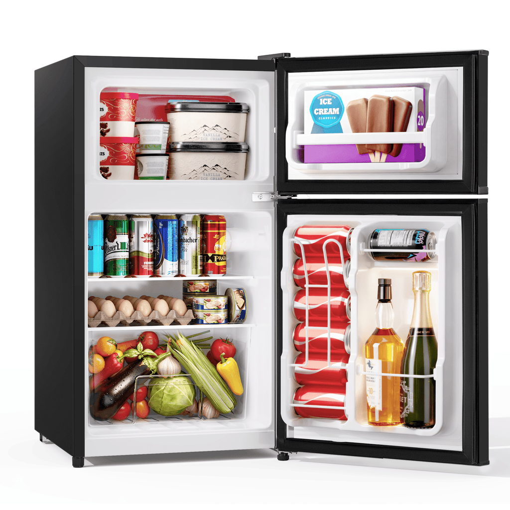UrbanSync 3.6 Cu.Ft Mini Fridge with Freezer, 2 Doors, Small Refrigerator with Adjustable Shelves for Kitchen, Dorm, Office and Bedroom(Black)