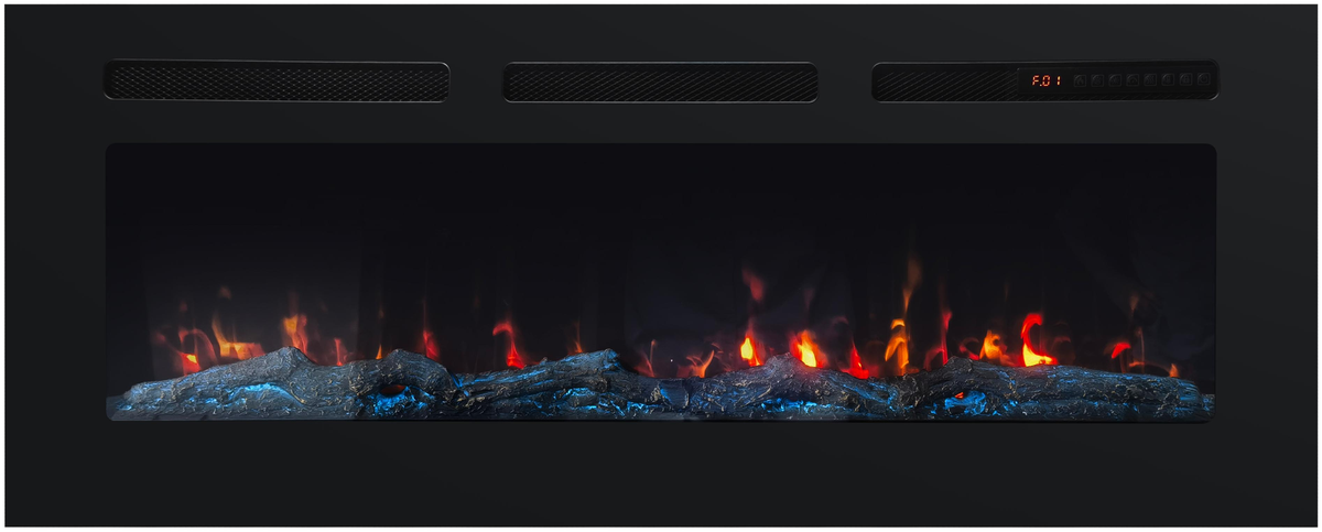 UrbanSync 42’’ 1500W Wall Mounted Recessed Electric Fireplace,12 Flame Color Modes,Touch Screen & Remote Control,Ultra Thin & Low Noise