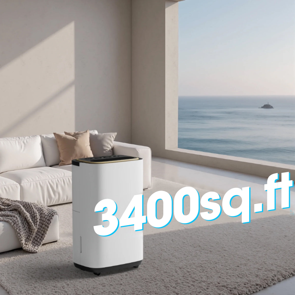 UrbanSync 9-Pint (DOE) , Max 30 Pints/D 3400 Sq.Ft Dehumidifier, Dehumidification/Drying/Air Modes, Humidity Display Function, 24H Timer, Drainage Hose, for Bedroom Office, Basement, Laundry