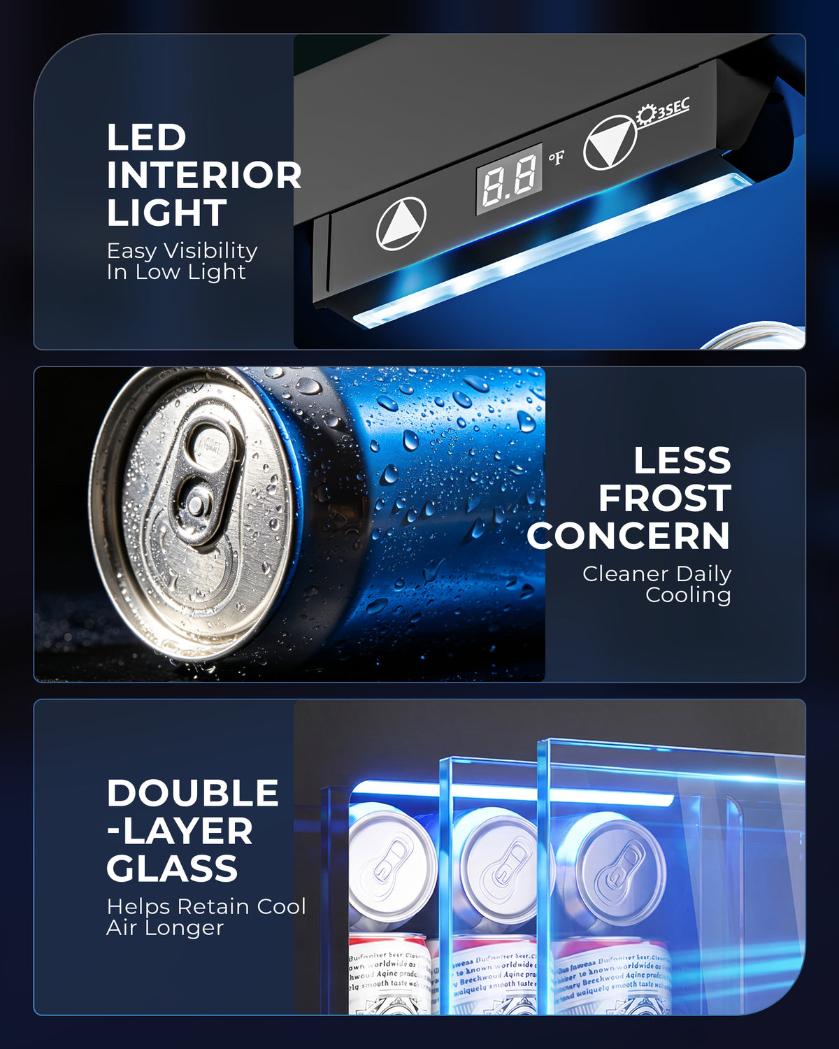 UrbanSync 18L Mini Beverage Refrigerator, Compact Drink Cooler with Glass Door, Thermoelectric Cooling Small Fridge for Soda Beer Juice Skincare Drinks
