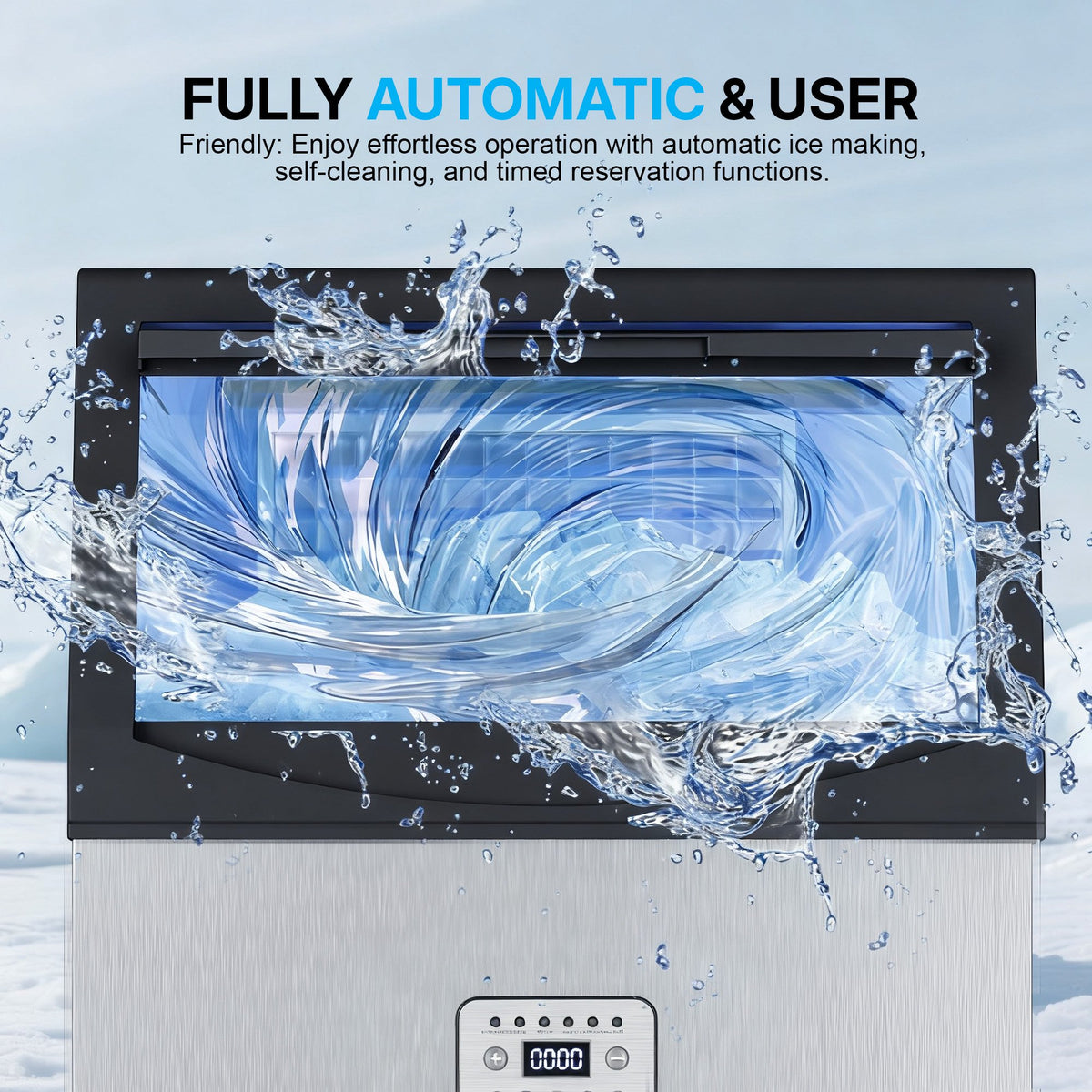 UrbanSync Commercial Ice Maker, 200Lbs/24H, 96 Ice Cubes, Stainless Steel Under Counter ice Machine, Self-Cleaning & Timer, for Home & Bar