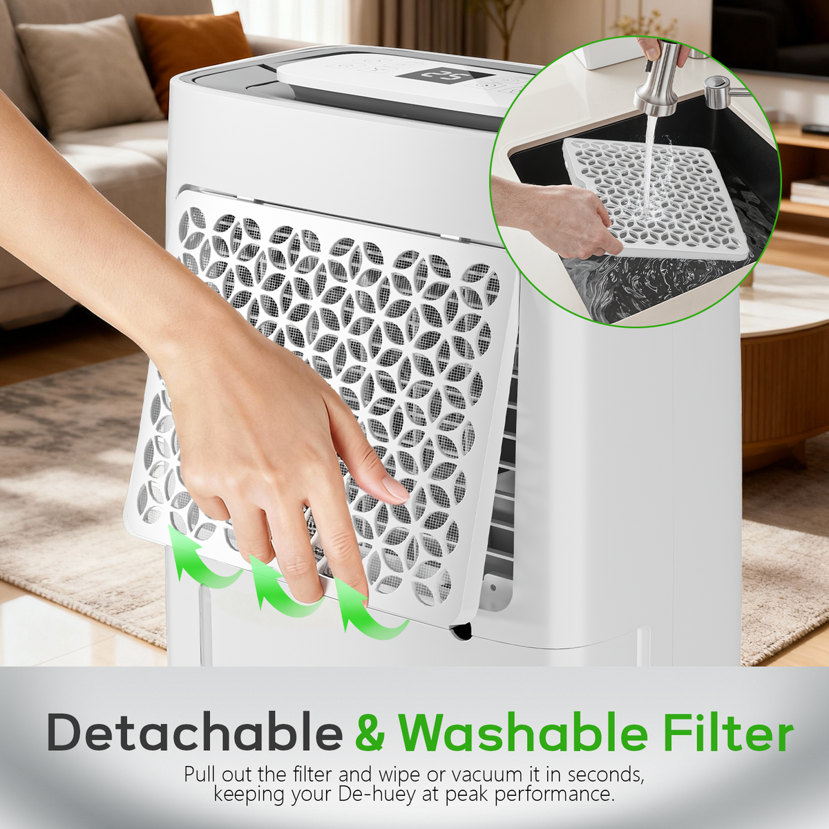UrbanSync 19-Pint (DOE) , Max 80 Pints/D Multi-Function Dehumidifier, 5500 Sq.Ft Coverage Area , 24H-Timer, Child lock, for Bedroom /Office/Laundry Room