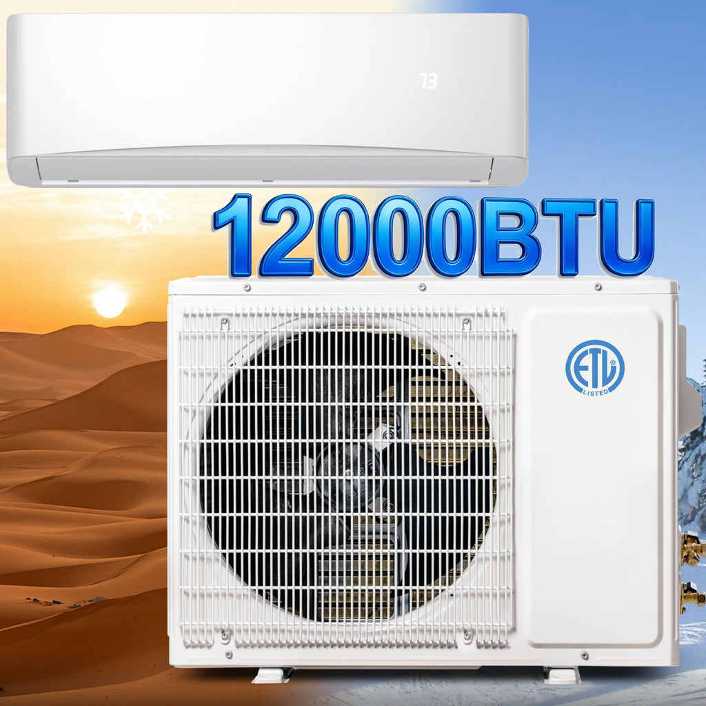 UrbanSync 12000 BTU Mini Split Air Conditioner & Heater With AHRI Certified, 17 SEER2 230V Inverter System, Covers Up to 750 Sq. Ft, Complete Installation Kit Included