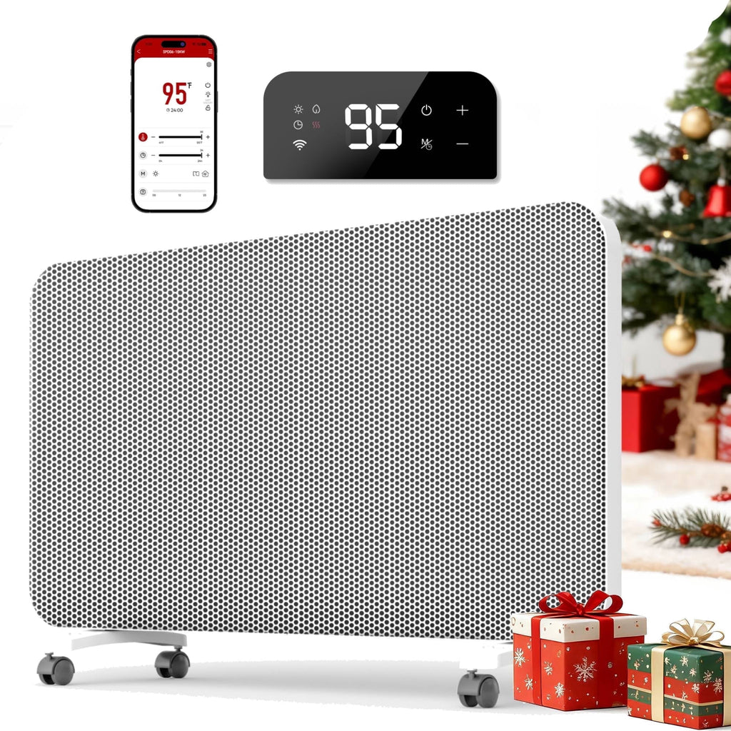 UrbanSync 32-inch 10s Heating Convection Panel Space Heater for Indoor Use Large Room, 1500W Heater with Thermostat, Wall Mount & Standing, Smart WiFi App Control & Energy Saving & Quiet