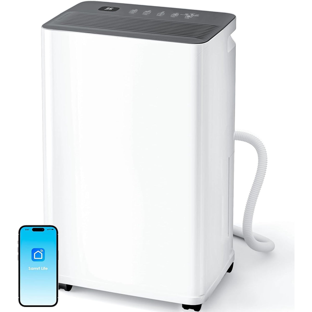 UrbanSync Max 35 Pint Smart App WiFi Control, 24H Timer, Child Lock, Quiet Energy Efficiency, with Drain Hose, Ideal for Living Rooms, Bathrooms, Bedrooms, and Garages