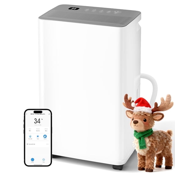 UrbanSync 10-Pint (DOE), Max 35 Pint Smart Dehumidifier with App Remote Control, 24H Timer, Multi-Mode, Child Lock, Drain Hose, Ideal for Household Dehumidification and Clothes Drying