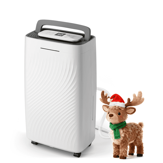 UrbanSync 19-Pint (DOE) , Max 80 Pint Energy-Efficient Dehumidifier, 5500 Sq.Ft. of Coverage, 1.6 Gallon Water Tank, 4 Operating Modes, Double drainage, 24H-Timer, White