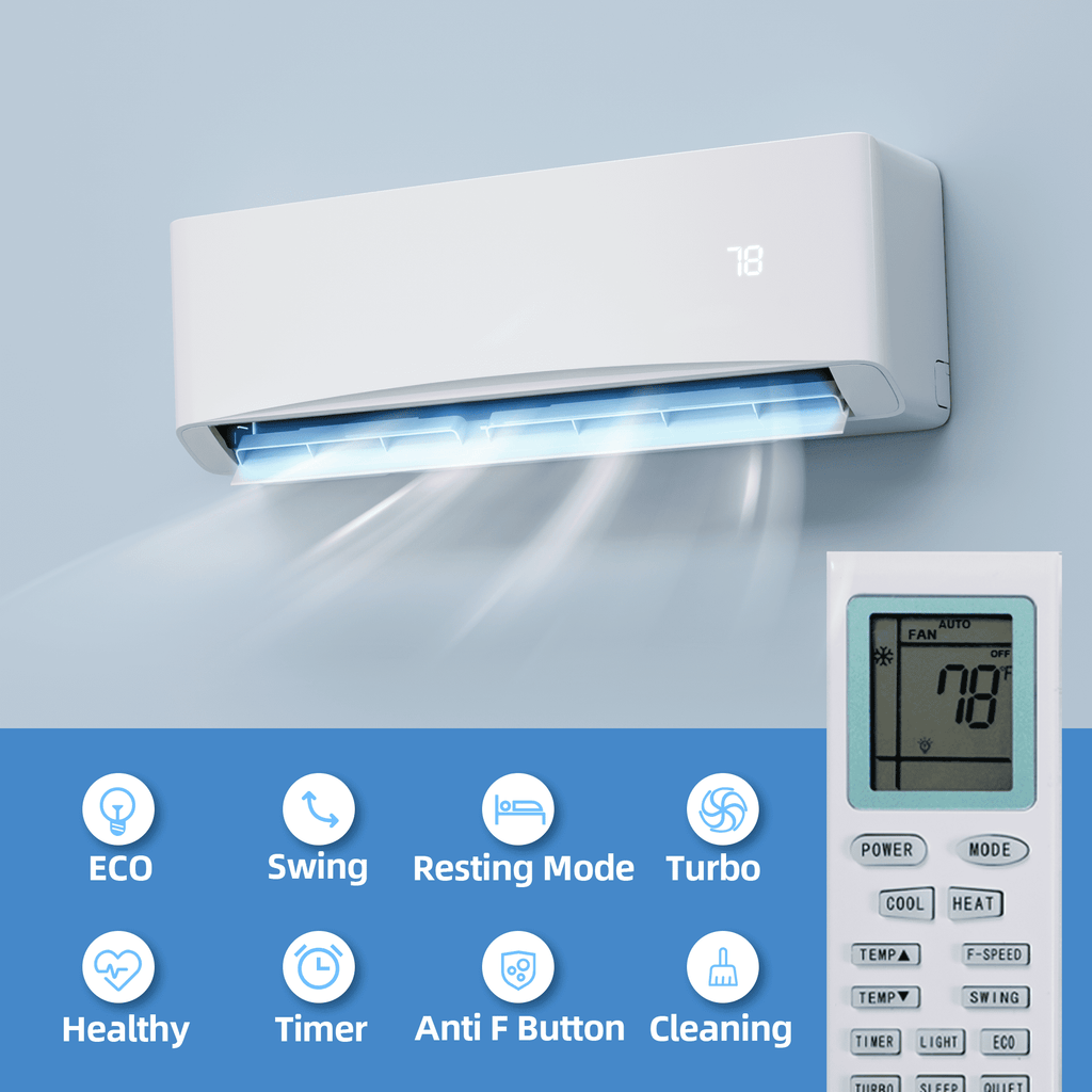 UrbanSync 12000 BTU Mini Split Air Conditioner & Heater With AHRI Certified, 17 SEER2 230V Inverter System, Covers Up to 750 Sq. Ft, Complete Installation Kit Included