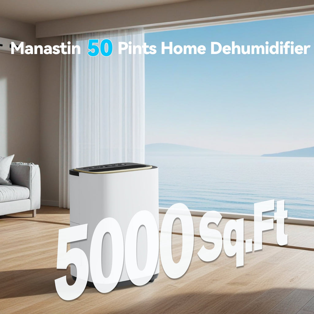 UrbanSync 15-Pint (Doe), Max 50PT 5000 Sq.Ft Dehumidifier, 24H Dehumidifiers with Drain Hose for Basement, Large Compressor Dehumidifier for Basement/Laundry/Bedroom/Office