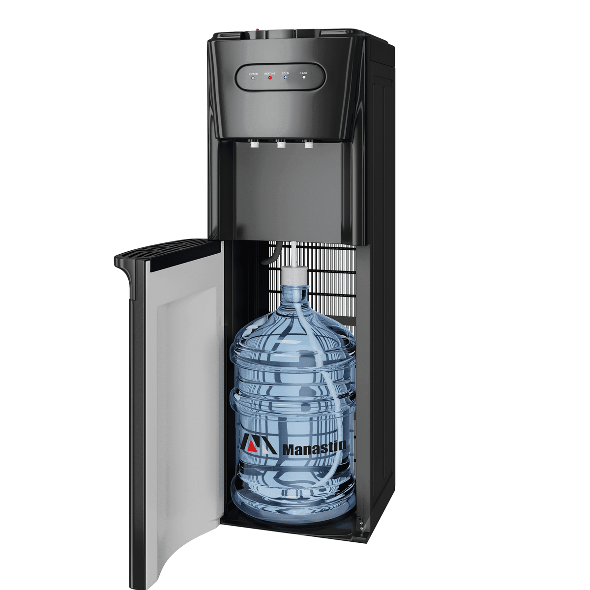 UrbanSync Bottom Loading Water Dispenser for 3 or 5 Gallons, 3 Temperatures (Cold/Hot/Warm) with Child Lock, Display Light, for Apartments, Schools, Companies, Black