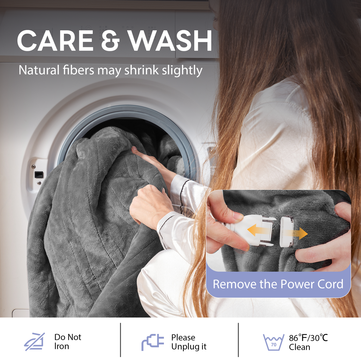 UrbanSync Electric Blanket Flannel and Soft Sherpa Fleece Heated Blanket, 50" x 60" with 12 Hours Auto Shut Off, Machine Washable, Dark Grey
