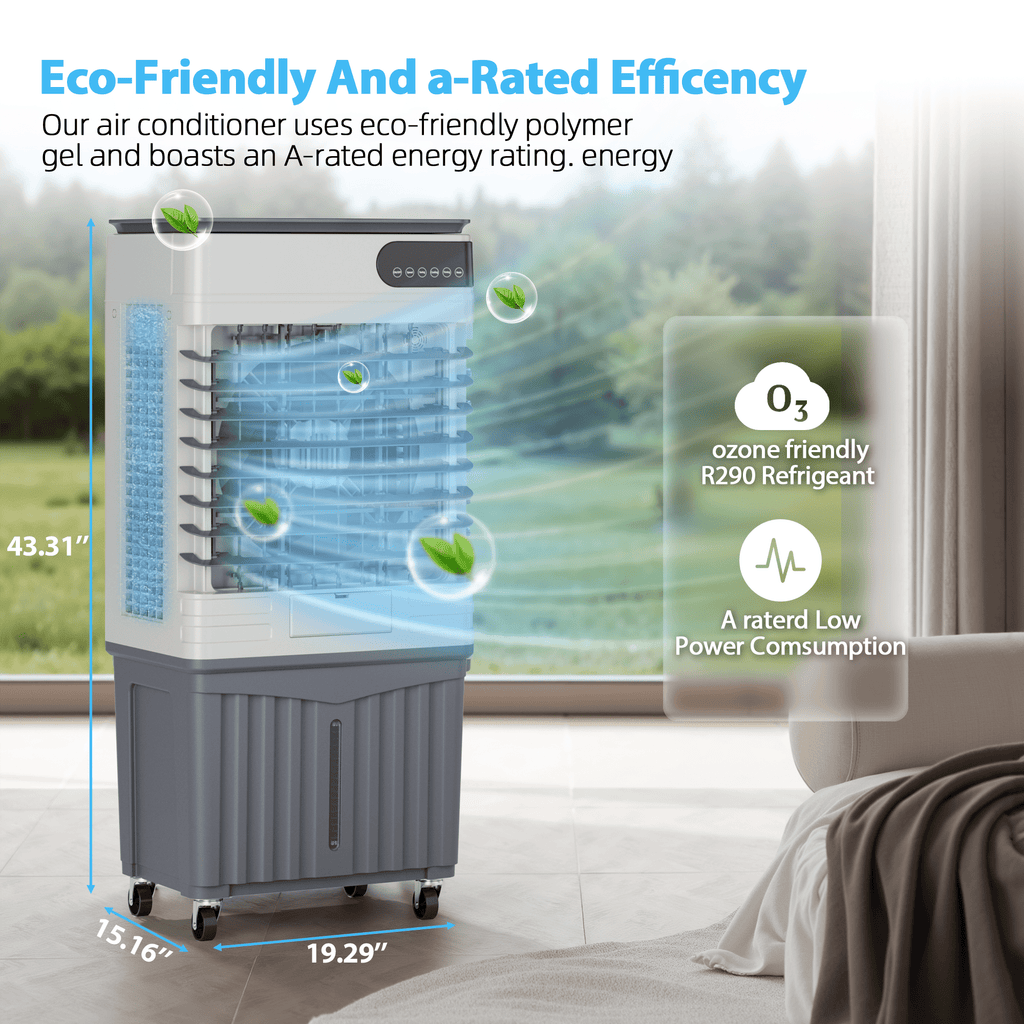 UrbanSync Evaporative Air Cooler, 3d Cooling, 13.5 Gallon Tank, 3 Speeds, 12 Hour Timer, 4 Ice Boxes, Indoor or Outdoor Use